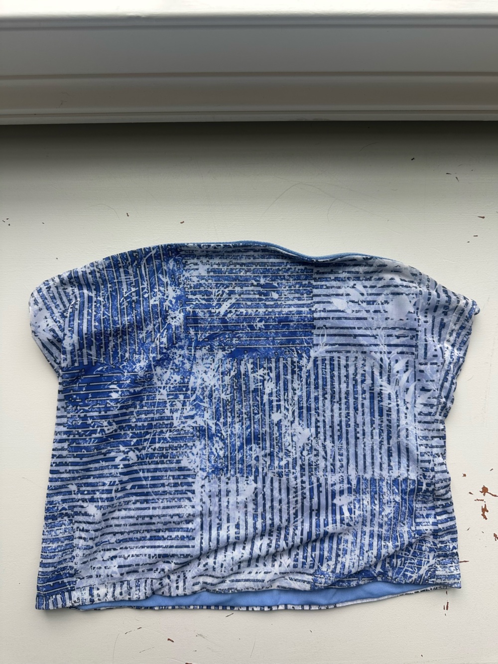 Blue and White Striped Pattern Tube Top